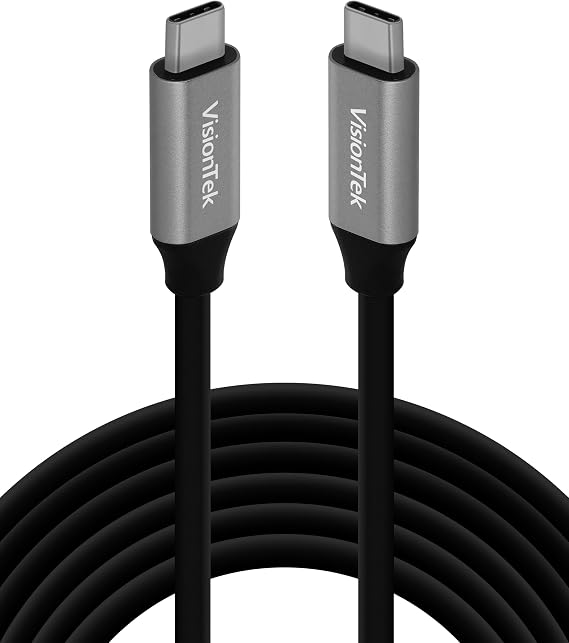 VisionTek USB 3.1 Type C to Type C 1 Meter with Power Delivery (M/-Up to 100W), 3 feet (901269)