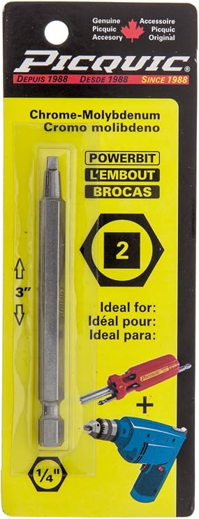 Bit, 3 Powerbit Carded - 2 Robertson (square head)