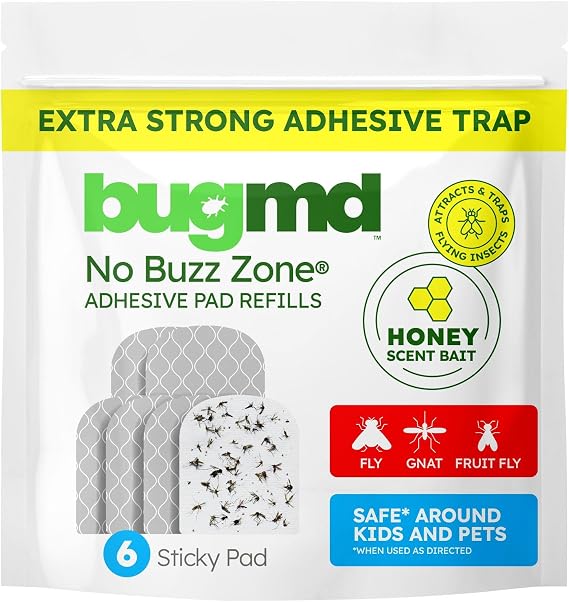 BugMD No Buzz Zone Replacement Pads for Indoor Insect Traps