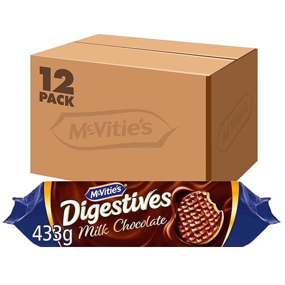McVitie's Milk Chocolate Digestive Biscuits, 433 g (Pack of 12)