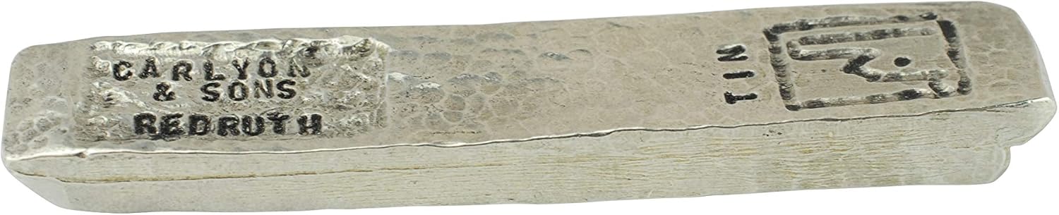 Tin Ingot 100% Pure Tin - Carlyon & Sons Redruth Brand 54 grammes