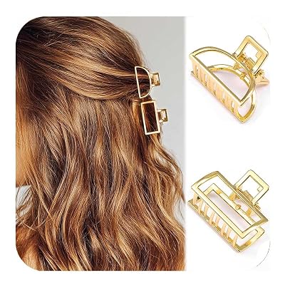 Kilshye Gold Hair Claw Clips Metal Mini Hair Clips Hair Accessories for Women Pack of 2 Gold