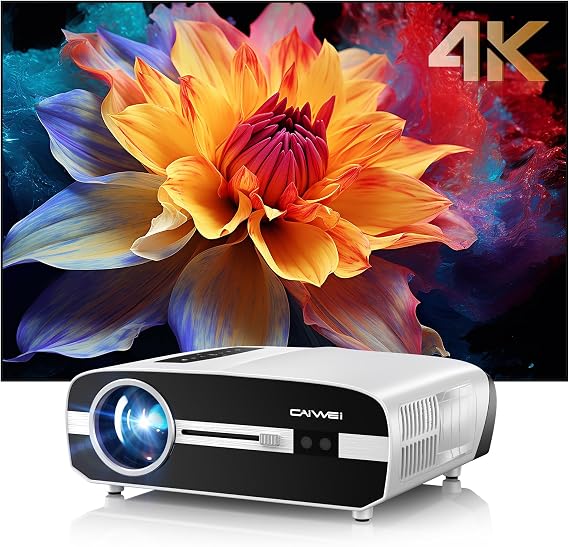 Ultra HD Home Theater Projector 4K for Daylight Viewing 1800 ANSI Daytime Projector with HDMI ARC, HDR10, NFC, Auto Focus 400" Screen, LAN for Gaming, Bright Room, Outdoor Movie Night, Backyard