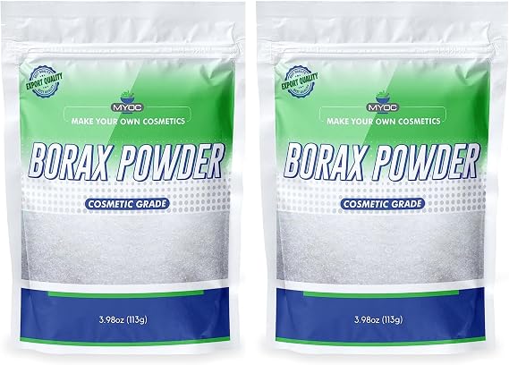 Borax Powder - Cosmetic Grade - 113g/3.98oz Pack of 2 - Mineral Salt Ingredient for Mixing Soaps and DIY Cosmetics