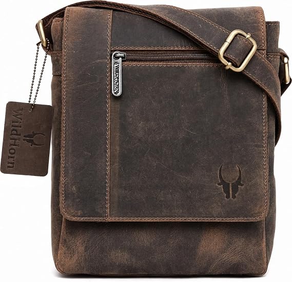 WILDHORN Leather 21.59 cms Brown Messenger Bag