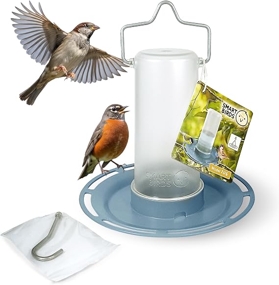 SWISSINNO Bird Drinker Zug Light Blue UV Resistant Bird Water Dispenser Made of Durable PC and ASA Plastic Outdoor Balcony Garden Terrace Long Lasting and Easy to Clean