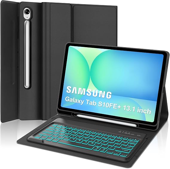 Keyboard Case for Samsung Galaxy Tab S10FE+ 13.1 inch,Black