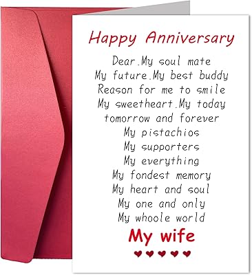 Joycard Funny Anniversary Card, Confession Card For Wife, Husband, Boyfriend, Girlfriend, Fiance, Valentines Day Greeting Card - My Wife