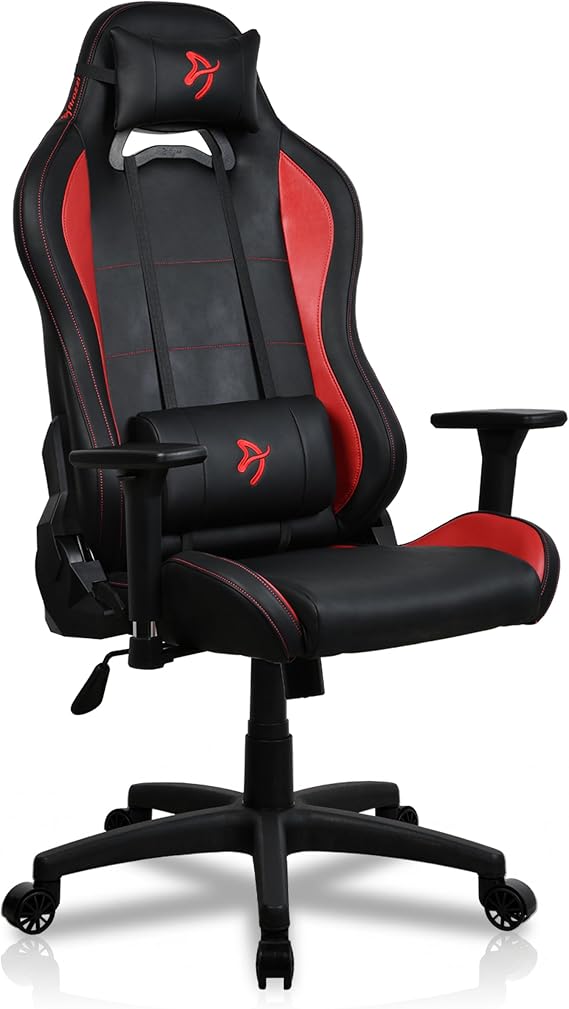 Arozzi Torretta Gaming Chair Soft PU Red | Ergonomic, Adjustable Backrest, Neck & Lumbar Pillows, Swedish Design, Home Office, Computer Chair