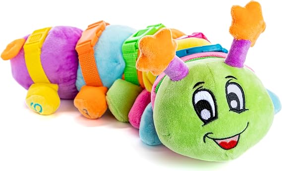 Buckle Toys, Bentley Caterpillar, Plush Learning Toy, Toddler Activity | Great for Travel, Fine Motor Skill Development, Counting and Color Recognition Stuffed Animal