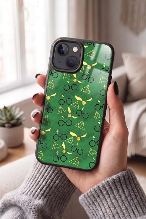 Apple iPhone 15 ile Uyumlu Sihirli Gözlük Tasarımlı Glossy Premium Silikon Kılıf, Siyah