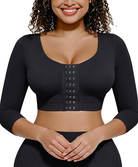 FeelinGirl Arm Compression Sleeve Women Post Surgery Front Closure Bra