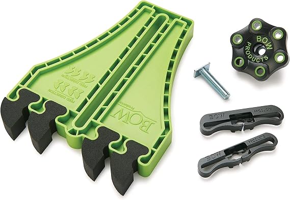 BOW Products Portable Saw Featherboard FP5 - Table Saws & Contractor Saws | Non-Marring Surface, Vibration Dampening, High-Density EVA Feathers, 5X Kickback Resistance, Cleaner Cut, T-Track Compatible