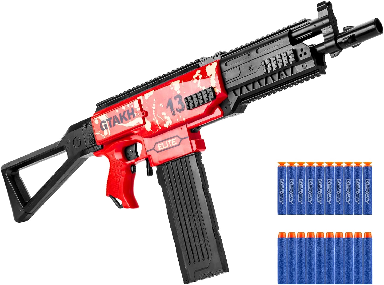 GTAKH Electric Automatic Toy Guns DIY Combination Toy Foam Blasters & Guns with 30 PCS Safety Refill Darts Compatible with Nerf Gun- ABS Material -Long Range Precision Shooting - for Boy & Girls
