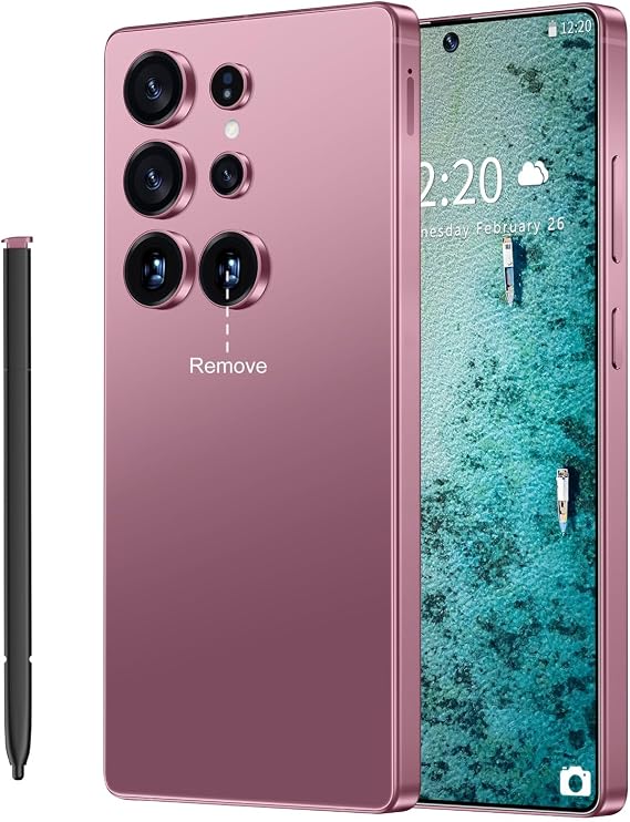 SZV I25 Ultra Unlocked Cell Phone,12+512GB 5G Unlocked Phone, Built in Pen Android 14 Battery 7000mAh 6.99" HD Screen Smartphone, Dual SIM/Face ID/Fingerprint Lock/GPS (Rose Gold, 12+512G)