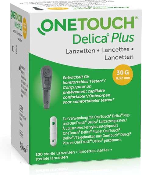 OneTouch Delica Plus Lancets for Blood Glucose Measurement I 100 Sterile Lancets