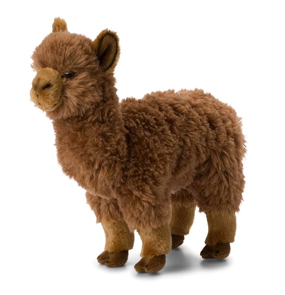 WWF Realistic Alpaca Soft Toy with Many Similar Details, Soft and Flexible CE Approved Beige Height 31 cm