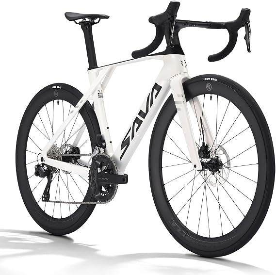 SAVADECK Blade R7 Full Carbon Road Bike, Carbon Fiber Frame Racing Bicycle with Shimano R7170 24S Groupset, Hydraulic Disc Brakes, Ultra-Light Carbon Bike for Adults