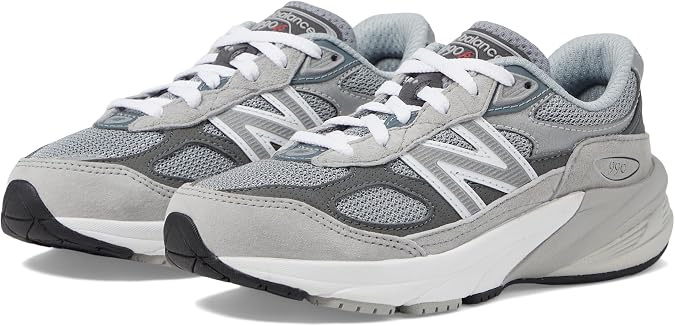 New Balance Kid's 990 V6 Sneaker, Grey/Silver, 12 Wide US
