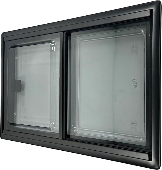 Shield Autocare© Camper Van Sliding Narrow Frame Windows With Blackout Blinds Flynet Screen For Motorhome Horsebox Boat Conversion (700x400mm)