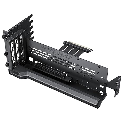 Phanteks PCIe Gen5 Vertical GPU Bracket – DRGB Lighting, 220mm PCIe 5.0 x16 Riser Cable, Tilt Adjustable 15°–30°, Fits 7 PCIe Slot Cases, Supports GPUs Up to 365mm – Black