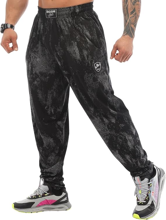 Men's Loose fit Sweatpants with Pockets, Baggy Design 100% Cotton, Thin, Muscle Pants