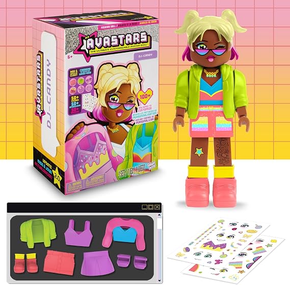 My Avastars Fashion Doll - DJ-Candy with 2 Outfits and 100+ Ways to Customize
