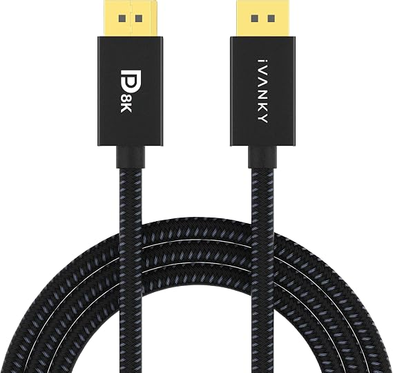 IVANKY VESA Certified 8K DisplayPort Cable 10ft,32.4Gbps DP to DP Cable 1.4