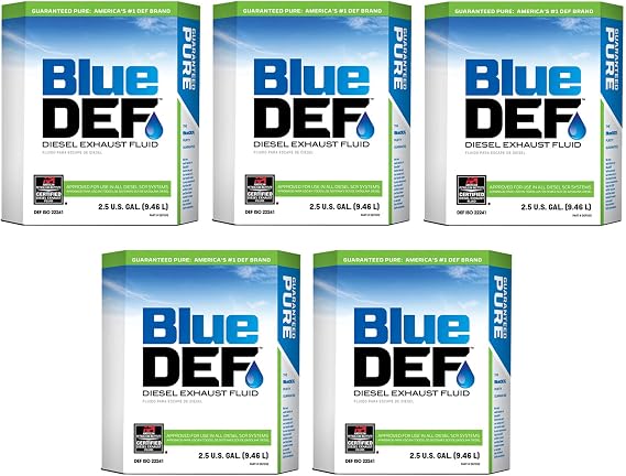 BlueDEF Diesel Exhaust Fluid Synthetic Urea Deionized Water 2.5 Gallon (5 Pack)