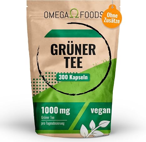 Green Tea Capsules - 300 Green Tea Extract Capsules High Dose - 1000 mg per Daily Dose - Green Tea Extract