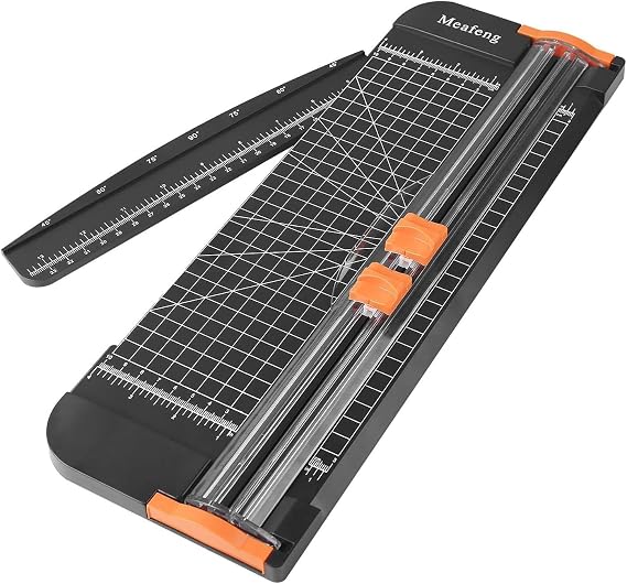 A4 Paper Cutter 12 Inch Craft Paper Trimmer Scrapbooking with Automatic Security Safeguard and Side Ruler for Photo Cutter, Handcraft Project, Label, Greeting Card (Black)