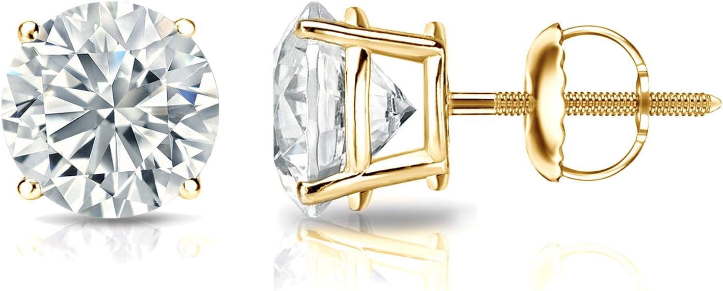 IGI Certified 34 to 8 Carat Lab Grown Diamond Round Stud Earrings for Women in 14k Gold or Platinum H-I Color, VS1-VS2 Clarity, cttw 4-Prong Setting Round Cut Screw Back Studs by Diamond Wish