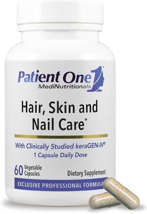 Patient One Hair, Skin & Nail Care | Keratin, Collagen, Zinc | 60 Capsules