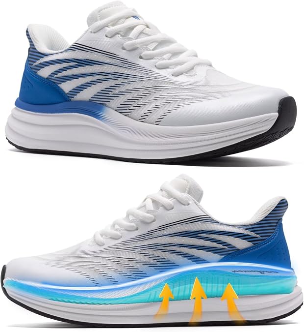 OrthoComfoot Men's Orthopedic Plantar Fasciitis Sneakers: Comfortable High Arch Support Running Shoes for Walking, Lightweight Casual Tennis Shoes, Relief Flat Feet, Heel Pain