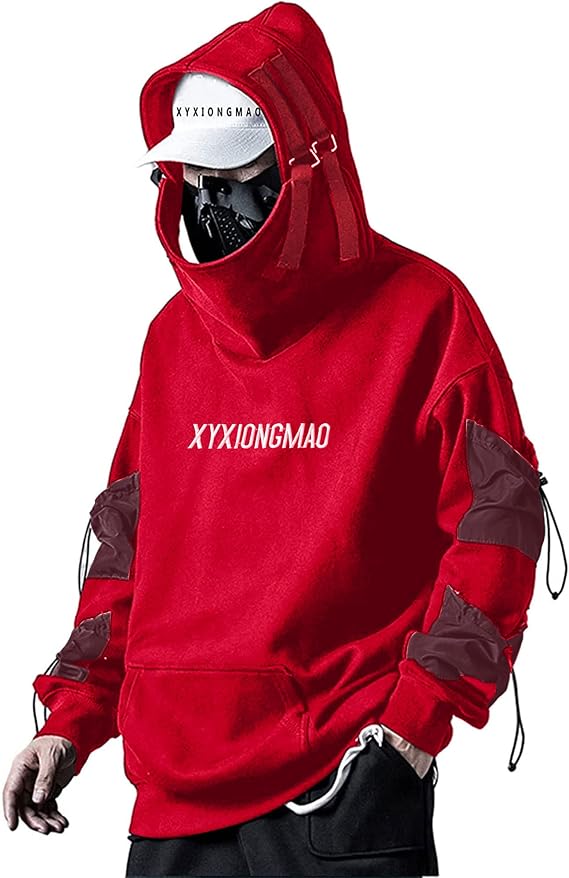 XYXIONGMAO Streetwear Techwear Hoodie Cyberpunk Tactical Men's Black Urban Hip Hop Japanese Sweatshirt