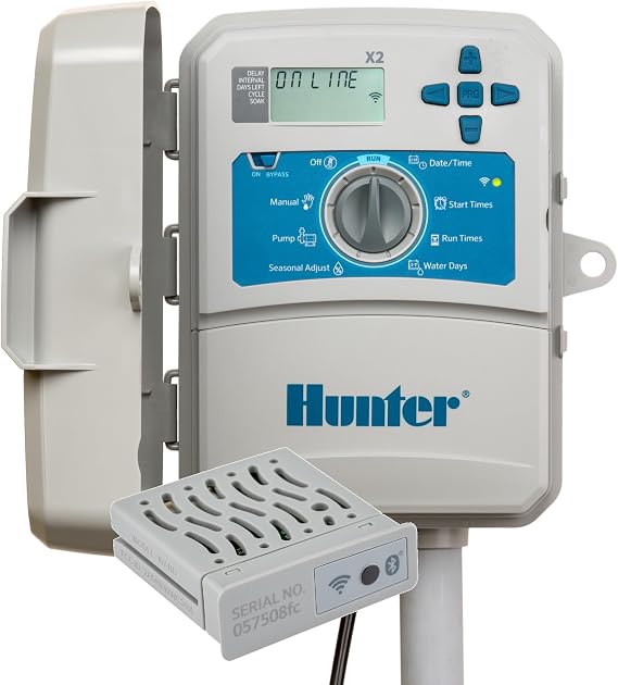 Hunter Hydrawise X2-400 4 Station Hydrawise Controller Bundeled with Wand WiFi Module X2 4 Zone Outdoor or Indoor Smart Internet X2400 Irrigation Timer