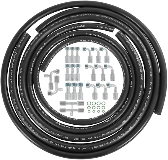 25PCS 6.5ft A/C Air Conditioning Hose & Fitting Kit: #6#8#10 | 6.5ft #6 #8 #10 AC Hoses And #6 #8 #10 AC Fittings
