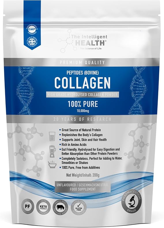 Hydrolyzed Collagen Peptides Powder, Grass Fed, 10g per Serving (200g)