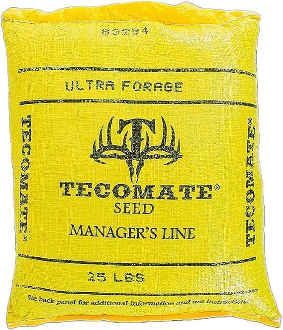 Tecomate Ultra Forage (25 LBS) - A Blend of Annual Clover, Chicory and Brassica Seeds that is a Three Season Deer Food Plot Seed for High Pressure Areas