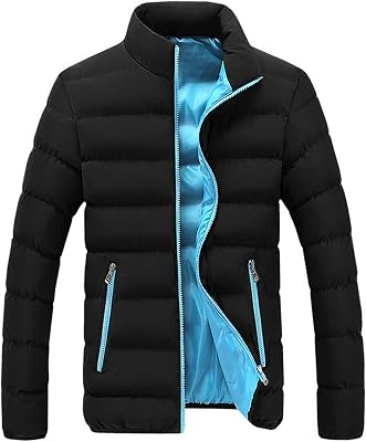 Mens Puffer Jacket Lightweight Packable Warm Winter Down Jacket Water-resistant Slim Fit Outdoor Sports CoatsA-Green,5X-Large, C-blue