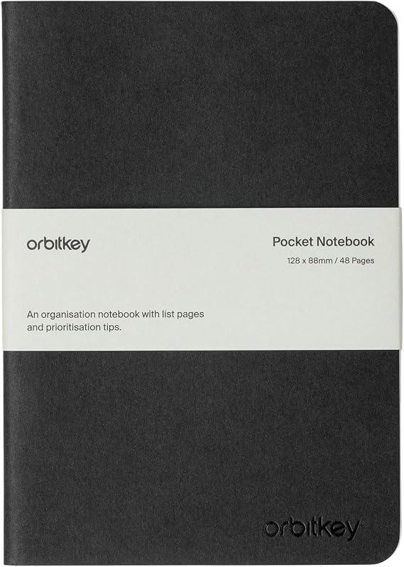 orbitkey B7 Pocket Notebook 3-Pack - Lined Recycled Paper Refills | Compact Pocket Size | FSC Recycled Paper | Lined Pages | Pack of 3 Notebooks