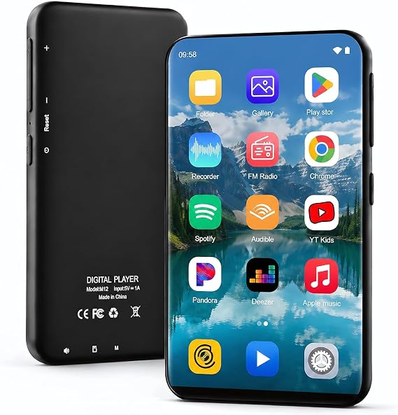 MP3 Player with Bluetooth and WiFi, 80GB Portable Music Player, Hi-Res Lossless Audio MP4 Player, 4.02 Inch HD Touchscreen, Supports Spotify, Amazon Music, Audible