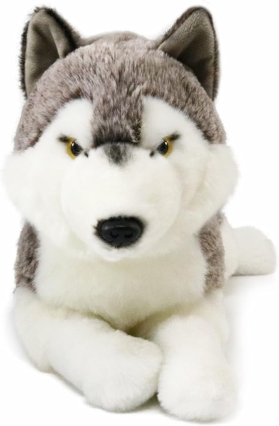 ICE KING BEAR Wolf Soft Toy Stuffed Animal Plush 14 Inches (Prone)
