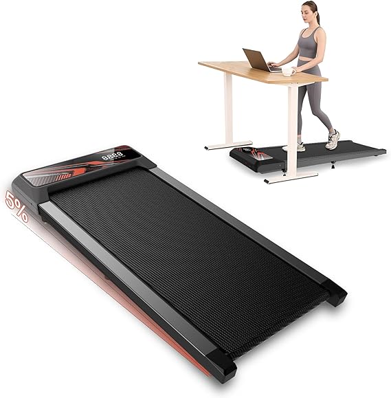 Under Desk Walking Treadmill, Foldable Electric Treadmill with LCD Display, Black
