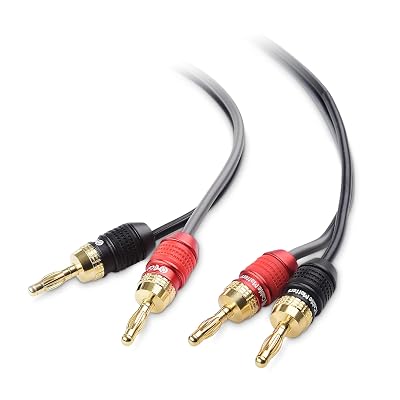 Cable Matters Heavy Duty 12 AWG Speaker Wire - 6ft, Single OFC Speaker Cable with Banana Plugs, Black