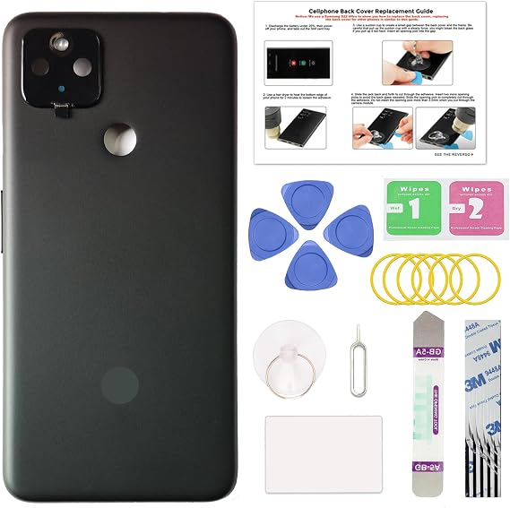 GREEN FUSION Compatible with Pixel 4a 5G Back Cover Replacement, Pixel 4a 5G Back Cover for All Carriers, Includes Repair Tools & Instruction, Black