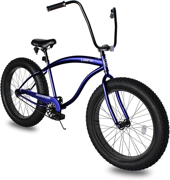 MICARGI Luxe GT 26" Fat Tire Beach Cruiser Bike | 26x4 fat tires, coaster brake, hi-ten steel frame, boardwalk cruising