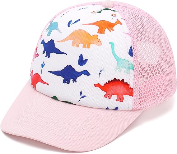 Mesh Toddler Baseball Cap, Adjustable Strap Sun Hat for Kids 0-8T