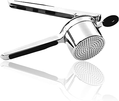 Vita Saggia Stainless Steel Potato Ricer and Masher, Heavy Duty, Premium Grade, Large Capacity, Vegetable Ricer and Fruit Ricer, Great for Purees, Fruit Juicer, Baby Food Press Squeezer too Black