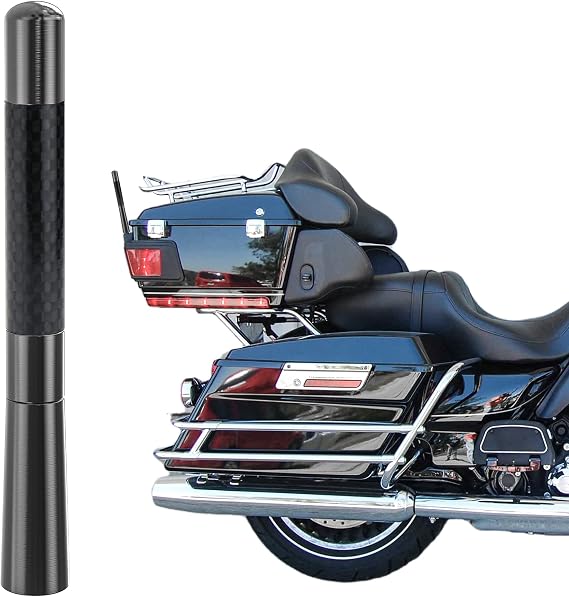 Short Motorcycle Antenna for Harley Davidson 1989-2025 Touring Street Glide/Road Glide/Electra Glide/Ultra Classic | Enhanced AM/FM Signal Reception 1-Pack 4.7 inch